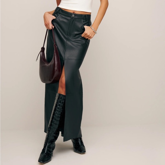Reformation Leather Maxi Skirt NWT